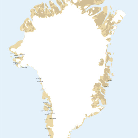 Grønlandsk plakat med landkort