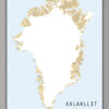 Grønlandsk plakat med landkort