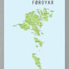 Færøerne kort plakat