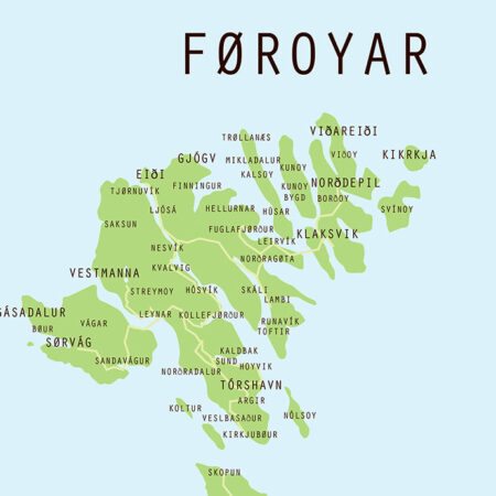 Færøerne kort plakat detalje